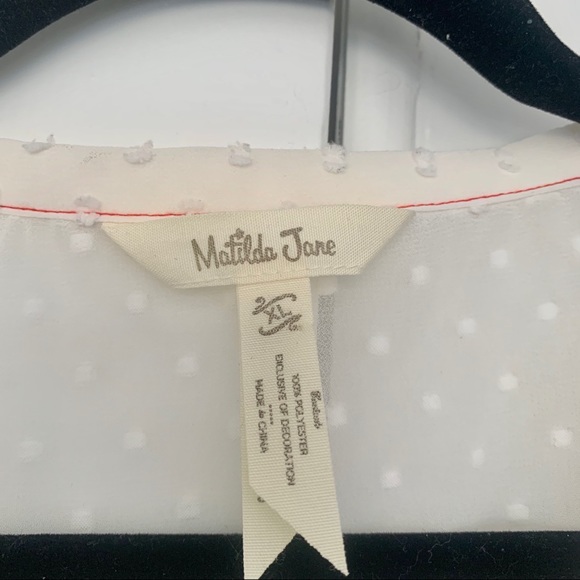 Matilda Jane sheer Swiss dot blouse white xl - Picture 3 of 7